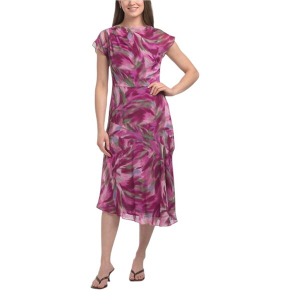 Maggy London Dresses & Skirts - MAGGY LONDON Asymmetrical Midi Dress With Cowl Neck